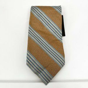 NEW Jos A Bank Signature Collection Gold Striped Tie 100% Silk Made in USA
